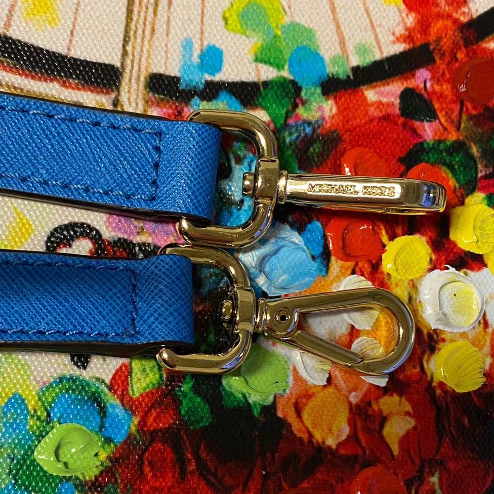NWOT Michael Kors Bright Blue Leather Strap with Gold-Tone Hardware